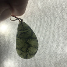 Load image into Gallery viewer, Moldavite Cabachon  Pendant 925 Silver Drill Set Metaphysical Crystal  30.0 Ct
