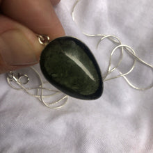 Load image into Gallery viewer, Moldavite Cabachon  Pendant 925 Silver Bezel Set Metaphysical Crystal  36.15 Ct
