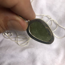 Load image into Gallery viewer, Moldavite Cabachon  Pendant 925 Silver Bezel Set Metaphysical Crystal  36.15 Ct
