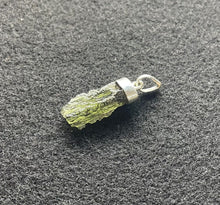 Load image into Gallery viewer, Moldavite Pendant 925 Silver Cap Bail Natural Metaphysical Crystal 2.72gr/13.6ct With Certificate of Authenticity  COA
