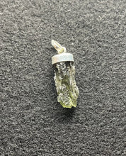 Load image into Gallery viewer, Moldavite Pendant 925 Silver Cap Bail Natural Metaphysical Crystal 2.72gr/13.6ct With Certificate of Authenticity  COA
