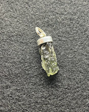 Load image into Gallery viewer, Moldavite Pendant 925 Silver Cap Bail Natural Metaphysical Crystal 2.72gr/13.6ct With Certificate of Authenticity  COA
