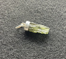 Load image into Gallery viewer, Moldavite Pendant 925 Silver Cap Bail Natural Metaphysical Crystal 2.72gr/13.6ct With Certificate of Authenticity  COA
