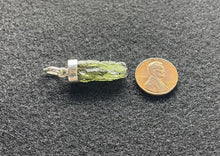 Load image into Gallery viewer, Moldavite Pendant 925 Silver Cap Bail Natural Metaphysical Crystal 2.72gr/13.6ct With Certificate of Authenticity  COA
