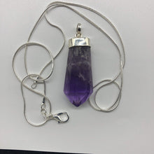 Load image into Gallery viewer, Amethyst Point Pendant 925 Silver Cap Bail 10.8 grams Brilliant Purple Structure
