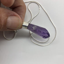 Load image into Gallery viewer, Amethyst Point Pendant 925 Silver Cap Bail 7 grams Brilliant Purple Structure
