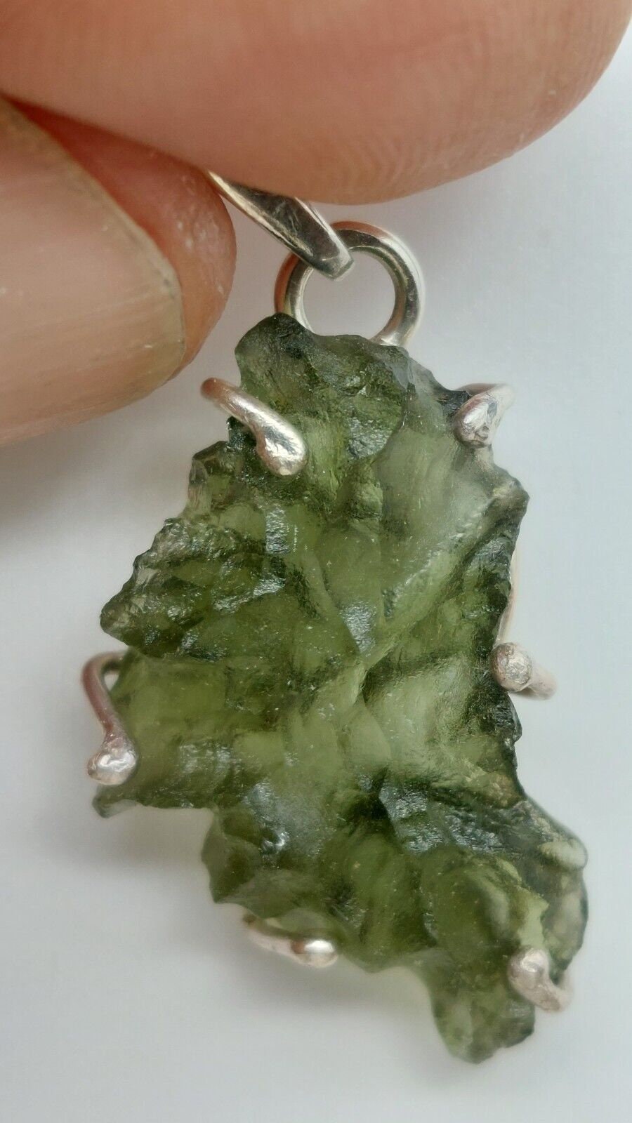 Besednice Moldavite Pendant 925 silver 13.0ct with Certificate of Authenticity