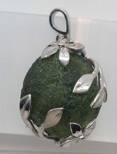 Load image into Gallery viewer, Moldavite Pendant 925 Silver 59.5ct Prong Set w/Certificate of Authenticity
