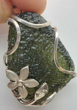 Load image into Gallery viewer, Moldavite Pendant 925 Silver 60ct Prong Set w/Certificate of Authenticity
