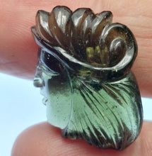 Load image into Gallery viewer, Moldavite Hand Carving Double Bubble inside Head   Certificate of Authenticity
