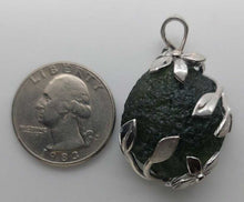 Load image into Gallery viewer, Moldavite Pendant 925 Silver 59.5ct Prong Set w/Certificate of Authenticity
