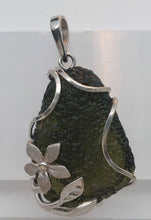 Load image into Gallery viewer, Moldavite Pendant 925 Silver 60ct Prong Set w/Certificate of Authenticity
