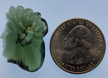 Load image into Gallery viewer, Moldavite Hand Carving Double Bubble inside Head   Certificate of Authenticity
