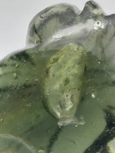 Load image into Gallery viewer, Moldavite Hand Carving Double Bubble inside Head   Certificate of Authenticity
