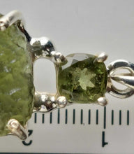 Load image into Gallery viewer, Moldavite + 6mm Square Moldavite Pendant High Quality Rhodium plated Prong Setting With COA
