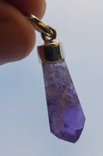 Load image into Gallery viewer, Amethyst Point Pendant 925 Silver Cap Bail Brilliant Purple
