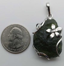 Load image into Gallery viewer, Moldavite Pendant 925 Silver 53.5ct Prong Set w/Certificate of Authenticity
