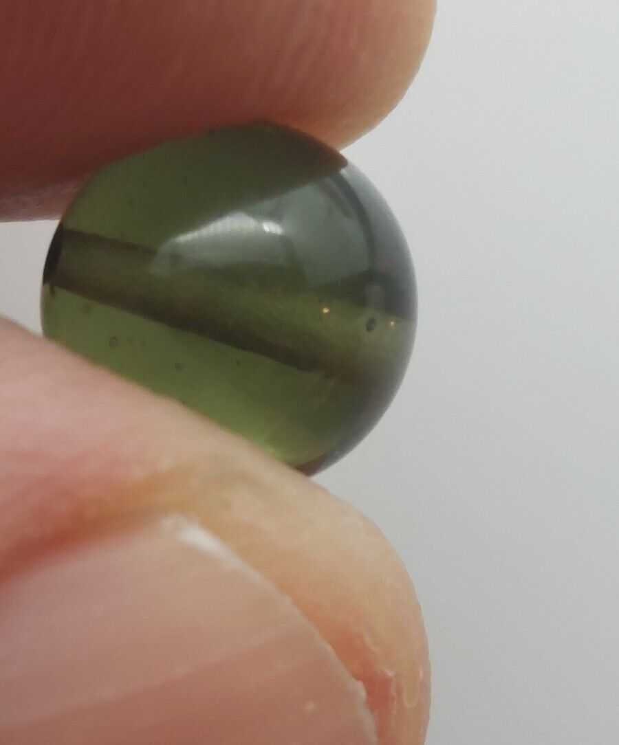 Moldavite Bead 8mm .67Gr/3.35Ct Jewelry Grade With COA Authentic Rare Item