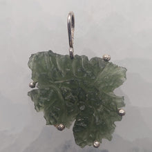 Load image into Gallery viewer, New England Hand Crafted Besednice Moldavite Pendant - 6.11gr/30.55ct - Sterling Silver Prong Set -
