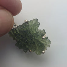 Load image into Gallery viewer, New England Hand Crafted Besednice Moldavite Pendant - 6.11gr/30.55ct - Sterling Silver Prong Set -
