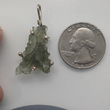 Load image into Gallery viewer, New England Hand Crafted Besednice Moldavite Pendant - 3.07gr/15.35ct - Sterling Silver Prong Set -
