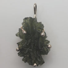 Load image into Gallery viewer, New England Hand Crafted Besednice Moldavite Pendant - 4.41gr/22.05ct - Sterling Silver Prong Set -
