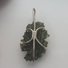 Load image into Gallery viewer, New England Hand Crafted Besednice Moldavite Pendant - 4.41gr/22.05ct - Sterling Silver Prong Set -
