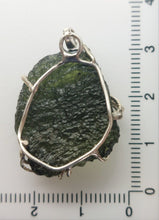 Load image into Gallery viewer, Moldavite pendant 925 silver 33ct prong set w/certificate of authenticity
