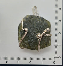 Load image into Gallery viewer, Moldavite pendant 925 silver 36.5ct prong set w/certificate of authenticity
