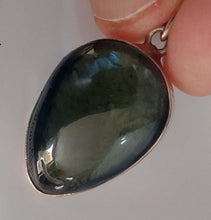 Load image into Gallery viewer, Moldavite cabachon  pendant  bezel set 36.25 ct with certificate of authenticity
