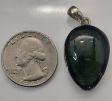 Load image into Gallery viewer, Moldavite cabachon  pendant  bezel set 36.25 ct with certificate of authenticity
