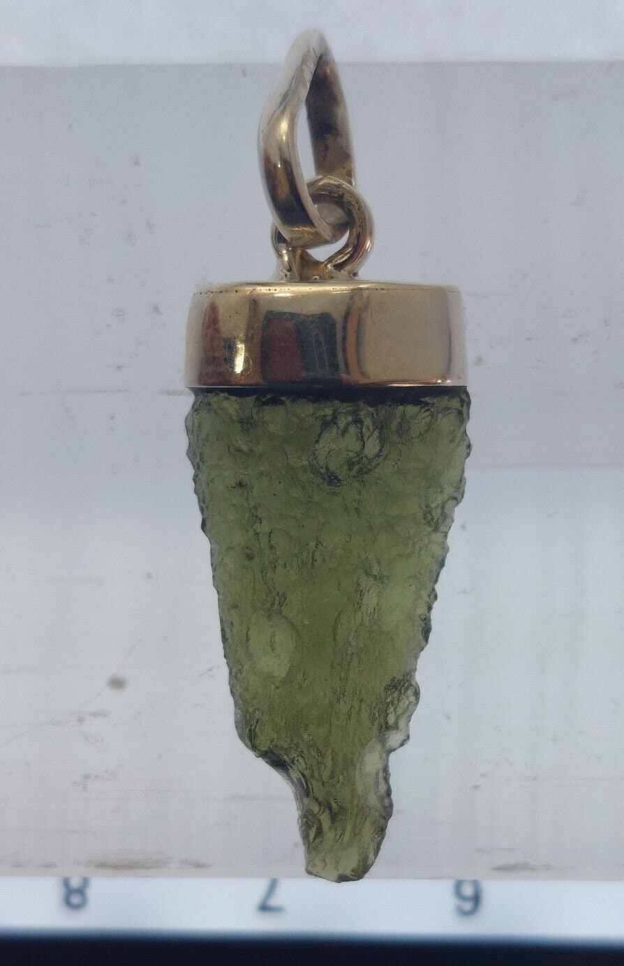 Moldavite pendant 12.5ct 925 silver cap bail  with certificate of authenticity