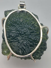 Load image into Gallery viewer, Moldavite pendant 925 silver 50ct prong set w/certificate of authenticity
