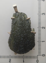 Load image into Gallery viewer, Moldavite pendant 925 silver 22.25ct prong set w/certificate of authenticity
