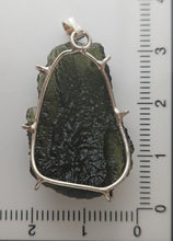 Load image into Gallery viewer, Moldavite pendant 925 silver 22.25ct prong set w/certificate of authenticity
