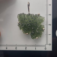 Load image into Gallery viewer, New England Hand Crafted Besednice Moldavite Pendant - 6.11gr/30.55ct - Sterling Silver Prong Set -
