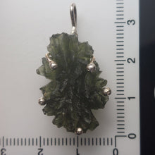 Load image into Gallery viewer, New England Hand Crafted Besednice Moldavite Pendant - 4.41gr/22.05ct - Sterling Silver Prong Set -
