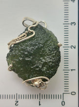 Load image into Gallery viewer, Moldavite pendant 925 silver 33ct prong set w/certificate of authenticity
