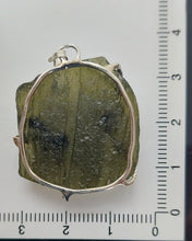 Load image into Gallery viewer, Moldavite pendant 925 silver 36.5ct prong set w/certificate of authenticity
