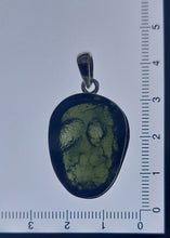 Load image into Gallery viewer, Moldavite cabachon  pendant  bezel set 44.5 ct with certificate of authenticity
