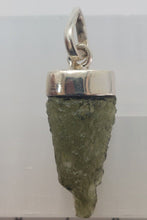 Load image into Gallery viewer, Moldavite pendant 12.5ct 925 silver cap bail  with certificate of authenticity
