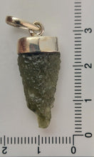 Load image into Gallery viewer, Moldavite pendant 12.5ct 925 silver cap bail  with certificate of authenticity
