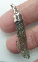 Load image into Gallery viewer, Moldavite pendant 11.5ct 925 silver cap bail  with certificate of authenticity
