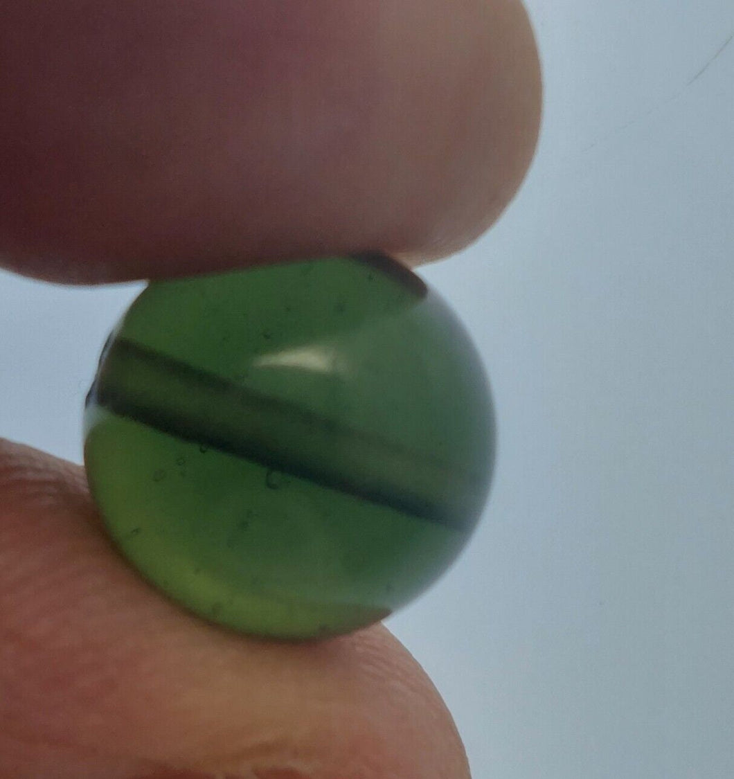 Moldavite bead 11mm 1.58gr/7.90ct jewelry grade with coa authentic rare item