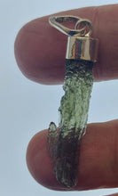 Load image into Gallery viewer, Moldavite pendant 11.5ct 925 silver cap bail  with certificate of authenticity
