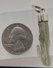 Load image into Gallery viewer, Moldavite pendant 11.5ct 925 silver cap bail  with certificate of authenticity
