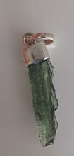 Load image into Gallery viewer, Moldavite pendant 11.5ct 925 silver cap bail  with certificate of authenticity
