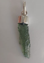 Load image into Gallery viewer, Moldavite pendant 11.5ct 925 silver cap bail  with certificate of authenticity
