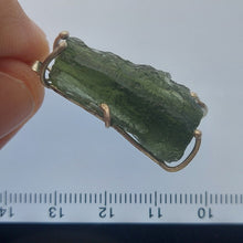 Load image into Gallery viewer, Moldavite pendant 925 silver 30.10ct prong set w/certificate of authenticity
