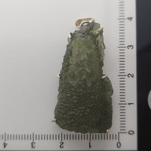 Load image into Gallery viewer, Moldavite pendant 925 silver 24.80ct prong set w/certificate of authenticity
